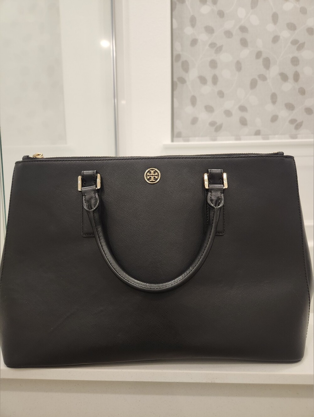 Tory Burch Black Leather Top-Handle Satchel - Picture 2 of 15